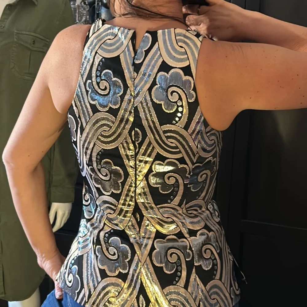 #1 Vintage Lilly Pulitzer metallic top - Picture 7 of 17